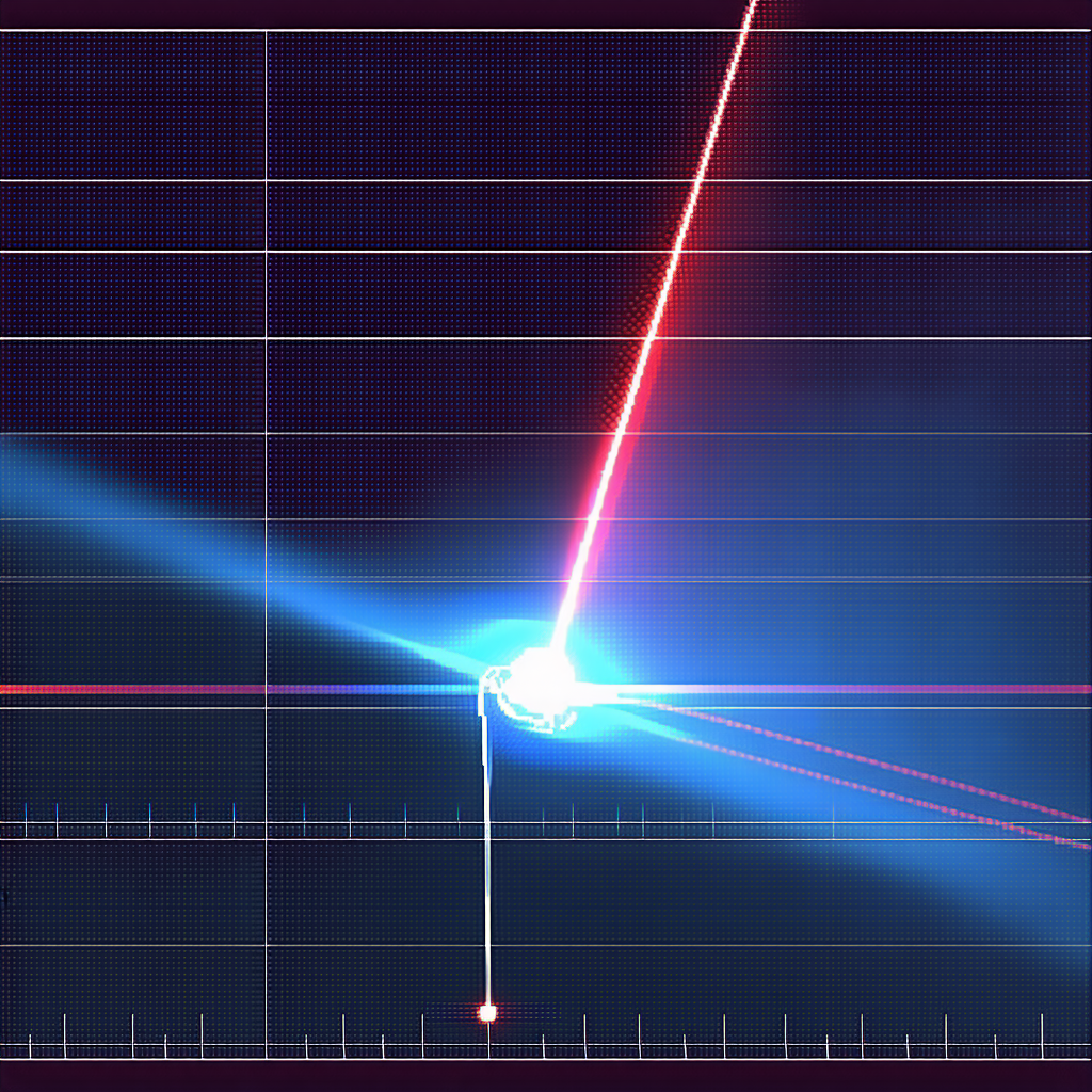 A Bright Blue Light That Is Emanating From A Point In The Center Of The Frame