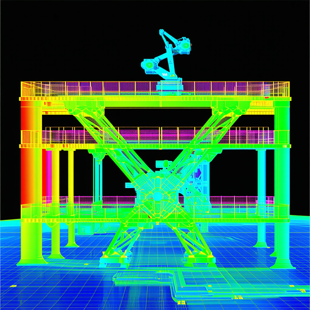 A Large, Colorful Crane Is The Focal Point Of This Image