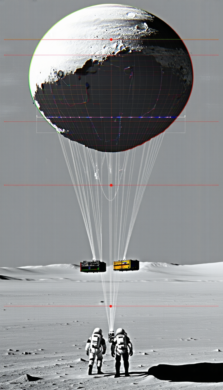 A Large Black Sphere, Possibly A Planet Or A Moon, Floating In The Air