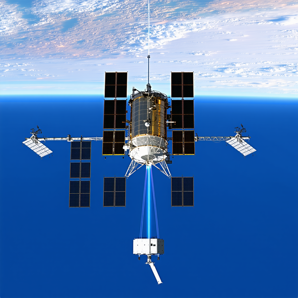 A Space Station Floating In The Sky