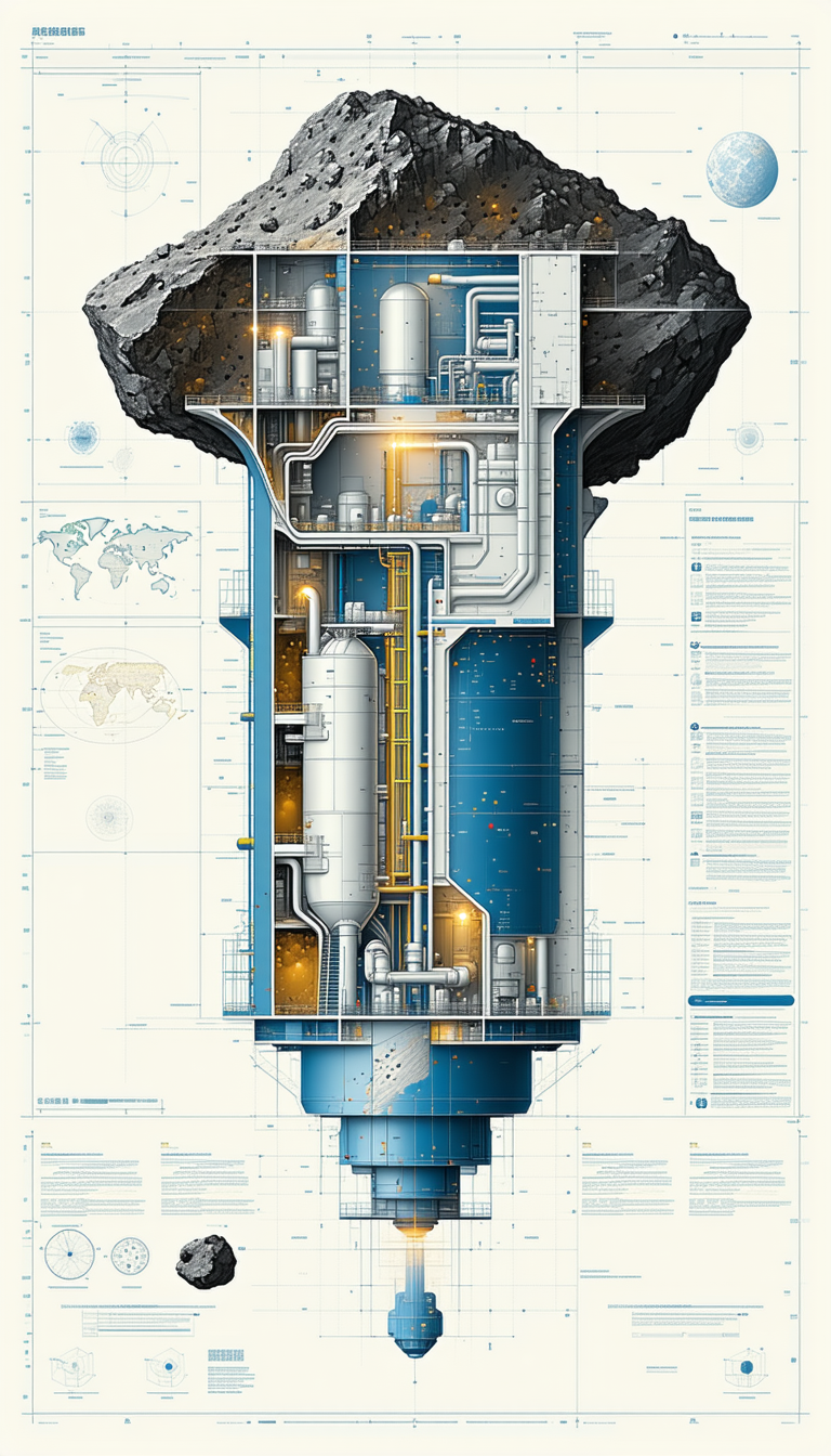 A Large Blue Structure Is Shown In A Detailed Drawing