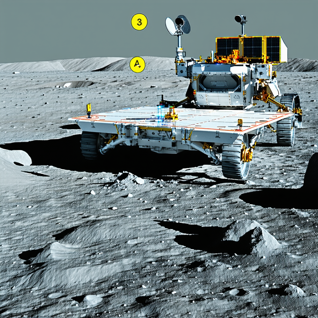 A White Rover Vehicle On The Moon's Surface