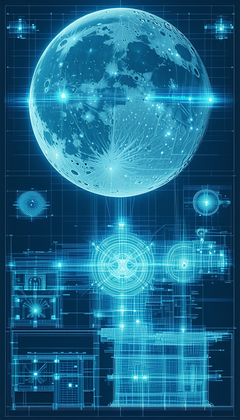 A Blue And White Planet With A Moon Orbiting Around It
