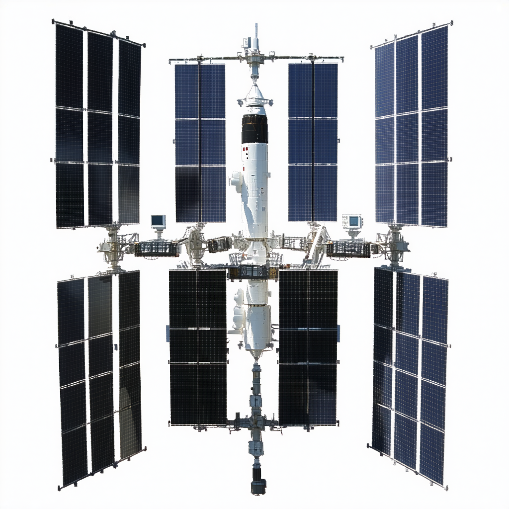 A Large Spacecraft With A Solar Panel Array On Its Side