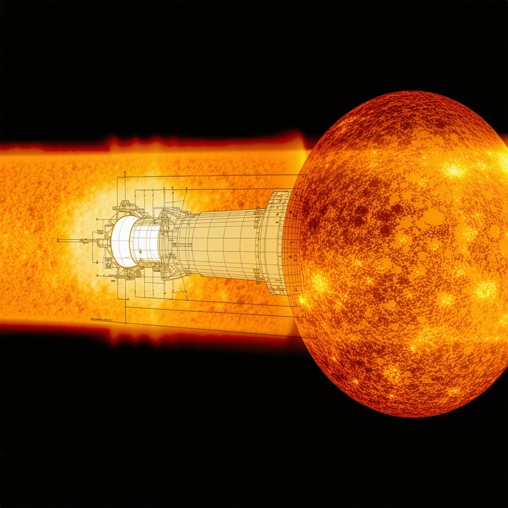 A Space Shuttle Is Shown In A Close-up View, With A Bright Orange Light Surrounding It