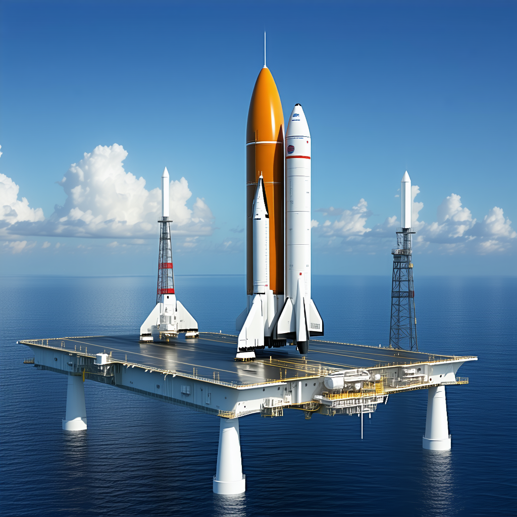 A Large White Structure With A Space Shuttle Docked On Top Of It