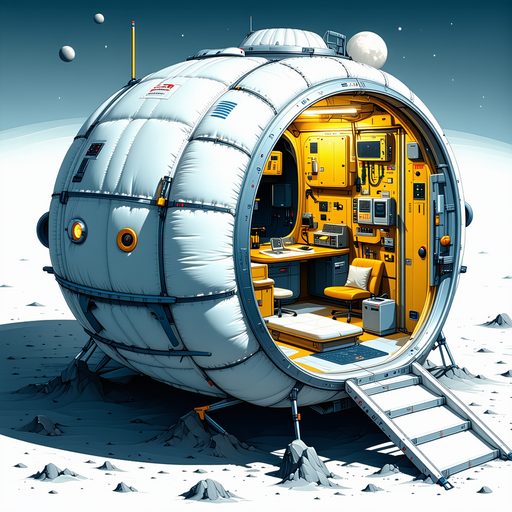 In The Image, There Is A Large, White, Round Spacecraft With A Yellow Interior