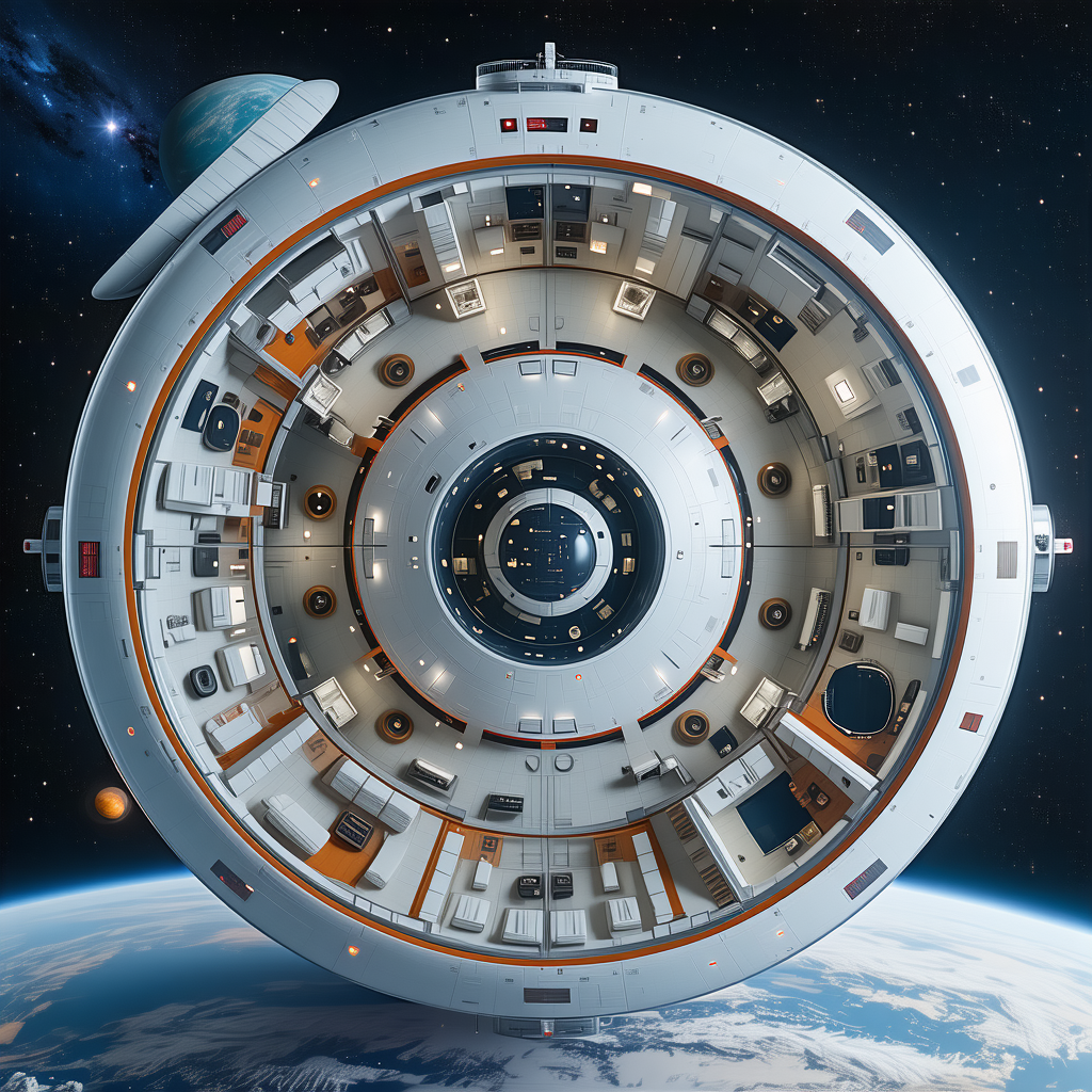 A Large, Round Spacecraft With A Dome-shaped Structure On Top