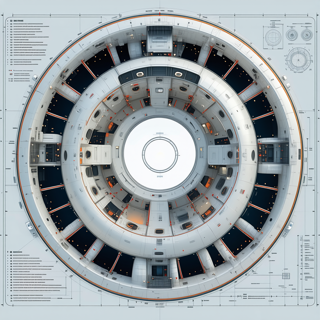detailed drawing space station