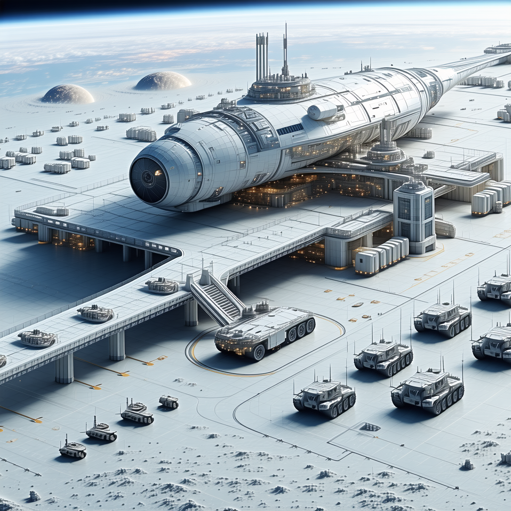 A Large Spacecraft Is Docked At A Space Station