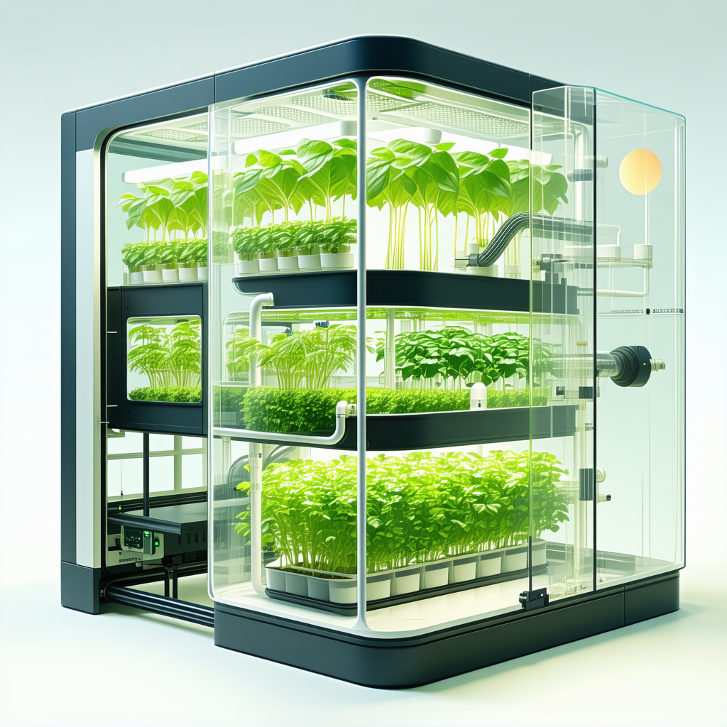 A Large, Modern Greenhouse Filled With A Variety Of Plants
