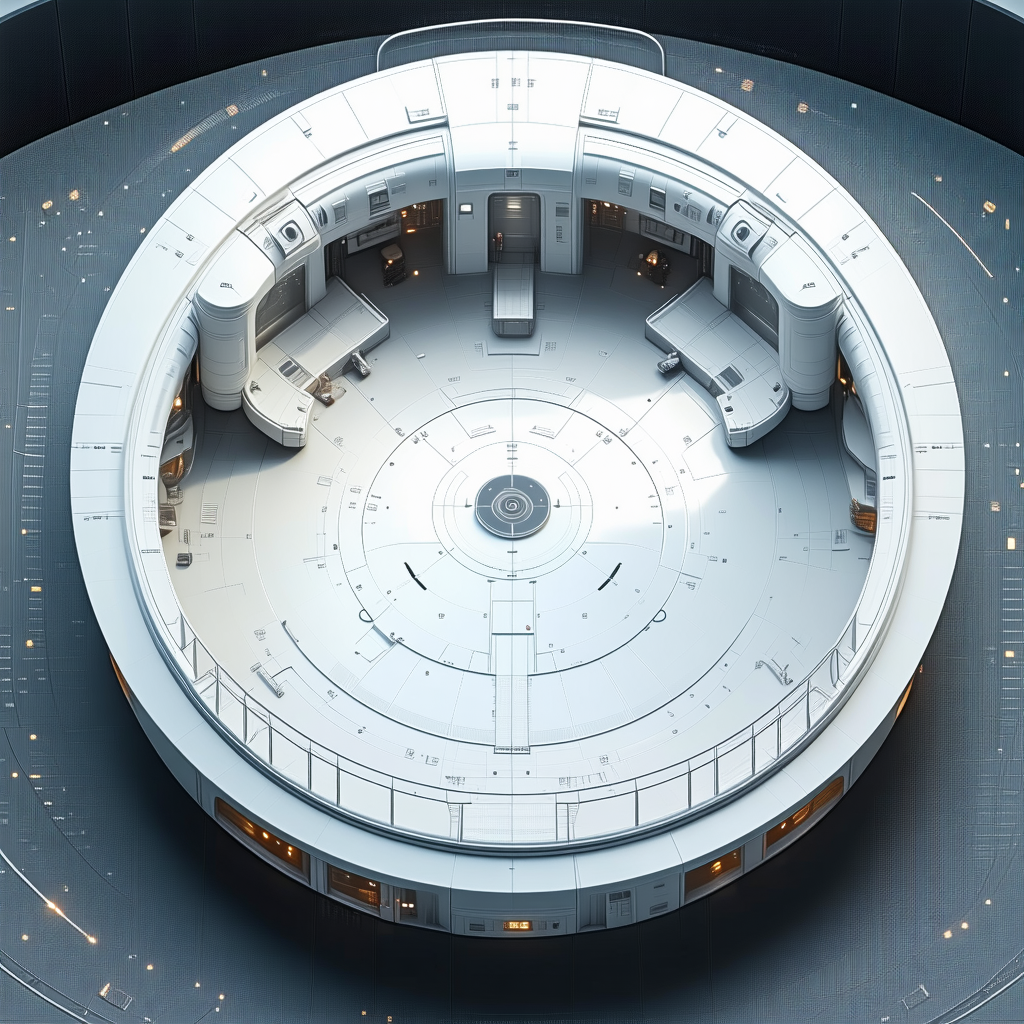 A Large White Dome Is Shown In A 3d Perspective