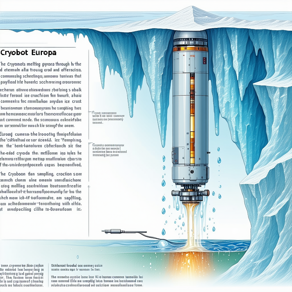 colorful illustration submarine, specifically Cryobot