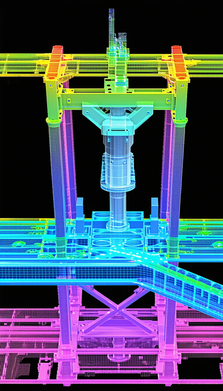 A Large, Colorful Machine Is Shown In A 3d Model