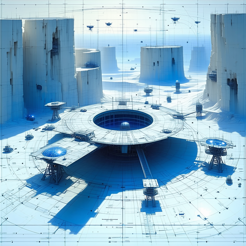 In This Futuristic Scene, A Large White Spacecraft Is Docked At A Space Station
