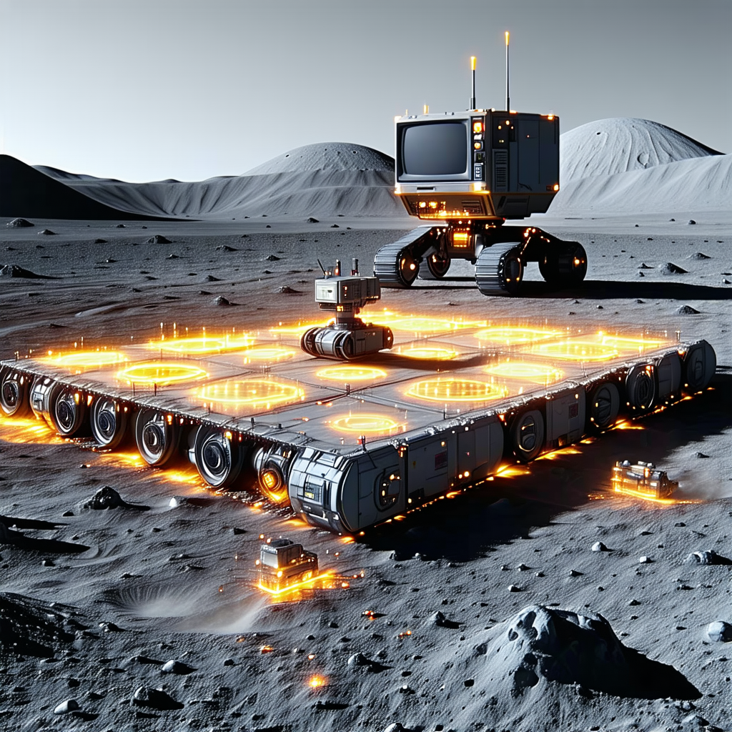 A Large, White Spacecraft Parked On A Rocky
