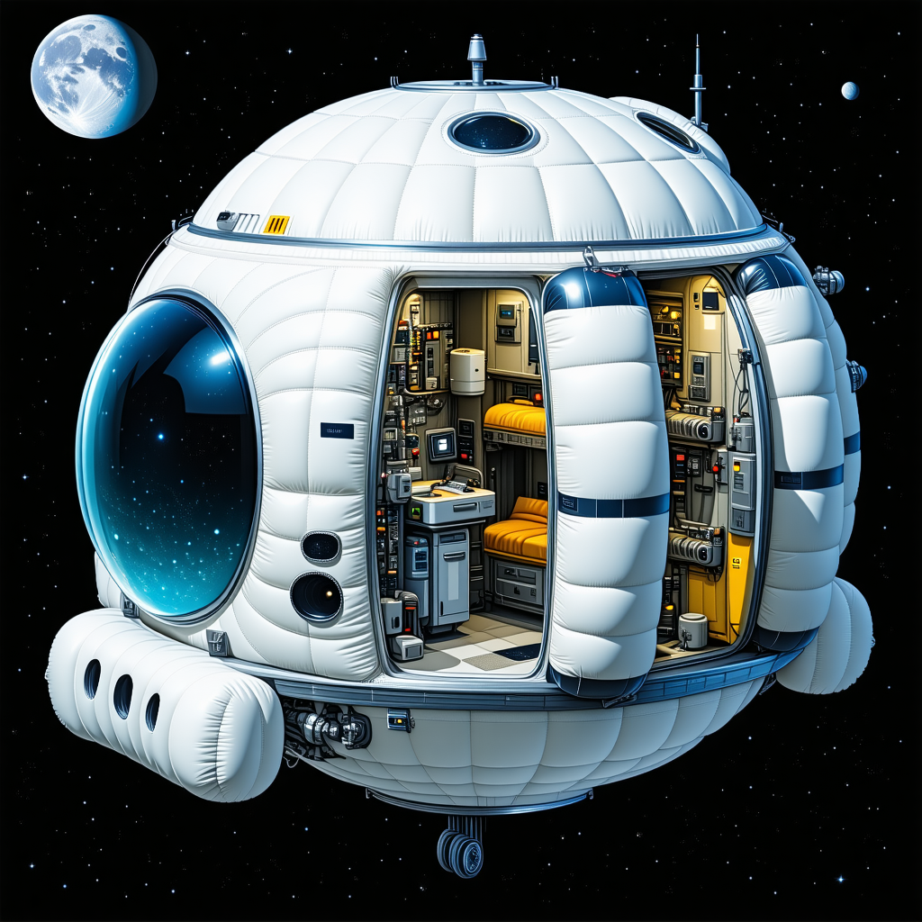 In The Image, There Is A Large White Spacecraft With A Dome-shaped Structure