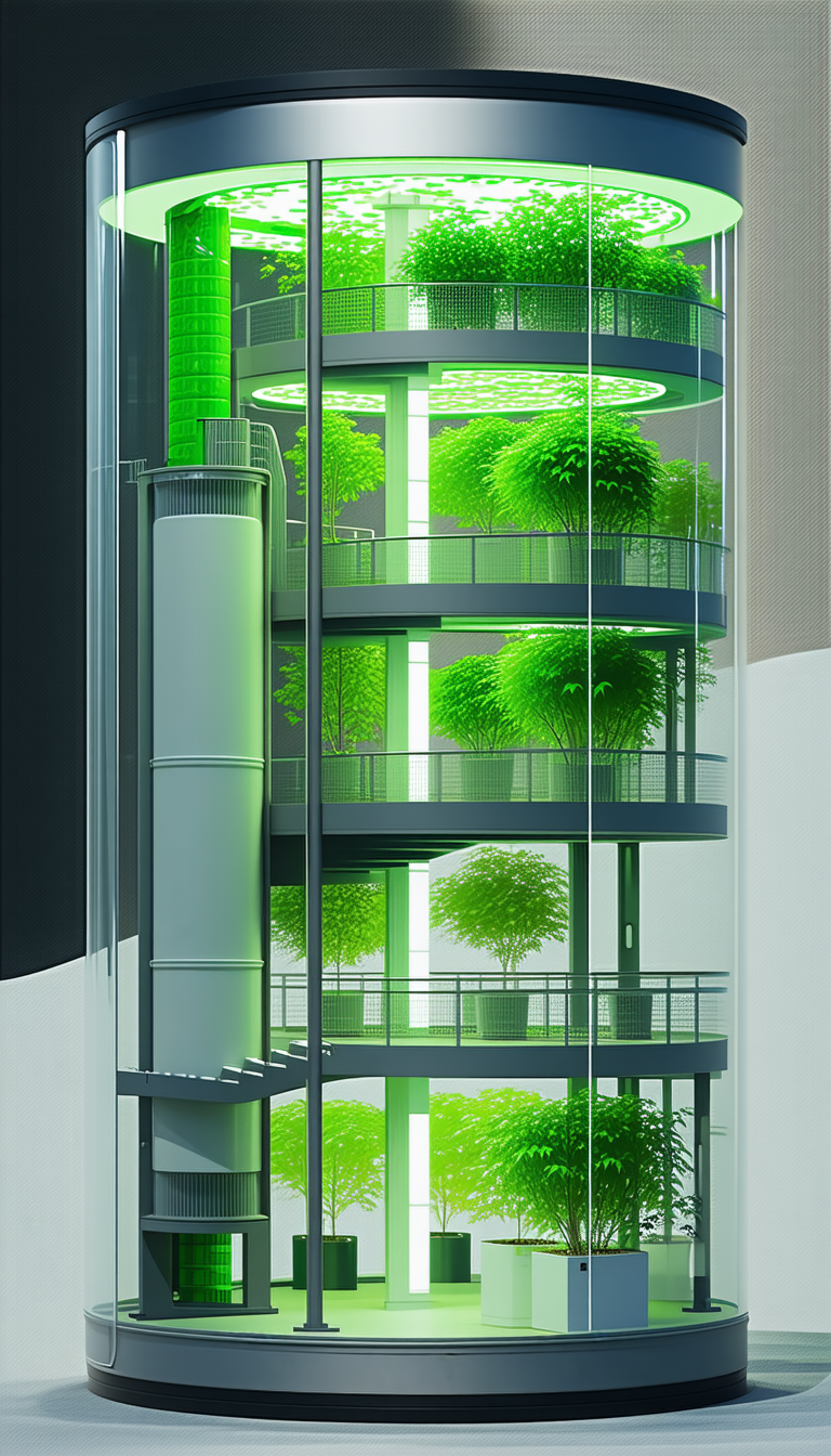 A Large, Multi-level Building Is Filled With A Variety Of Plants