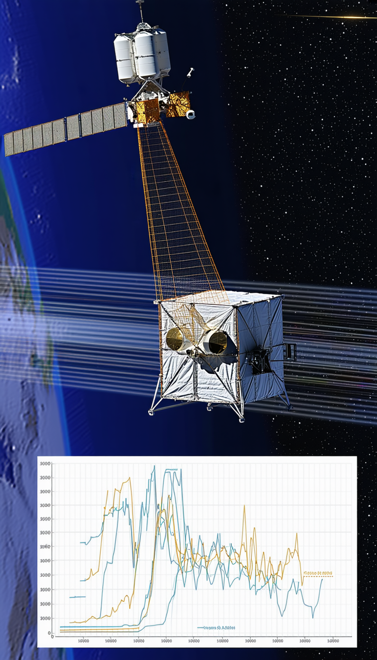A Spacecraft, Possibly A Satellite, Flying Through The Sky