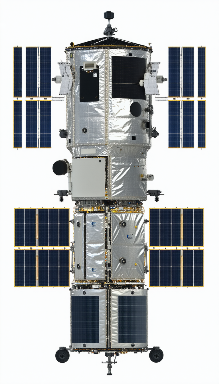 A Space Shuttle Is Shown In A Close-up View, With Its Hull And Various Components Clearly Visible