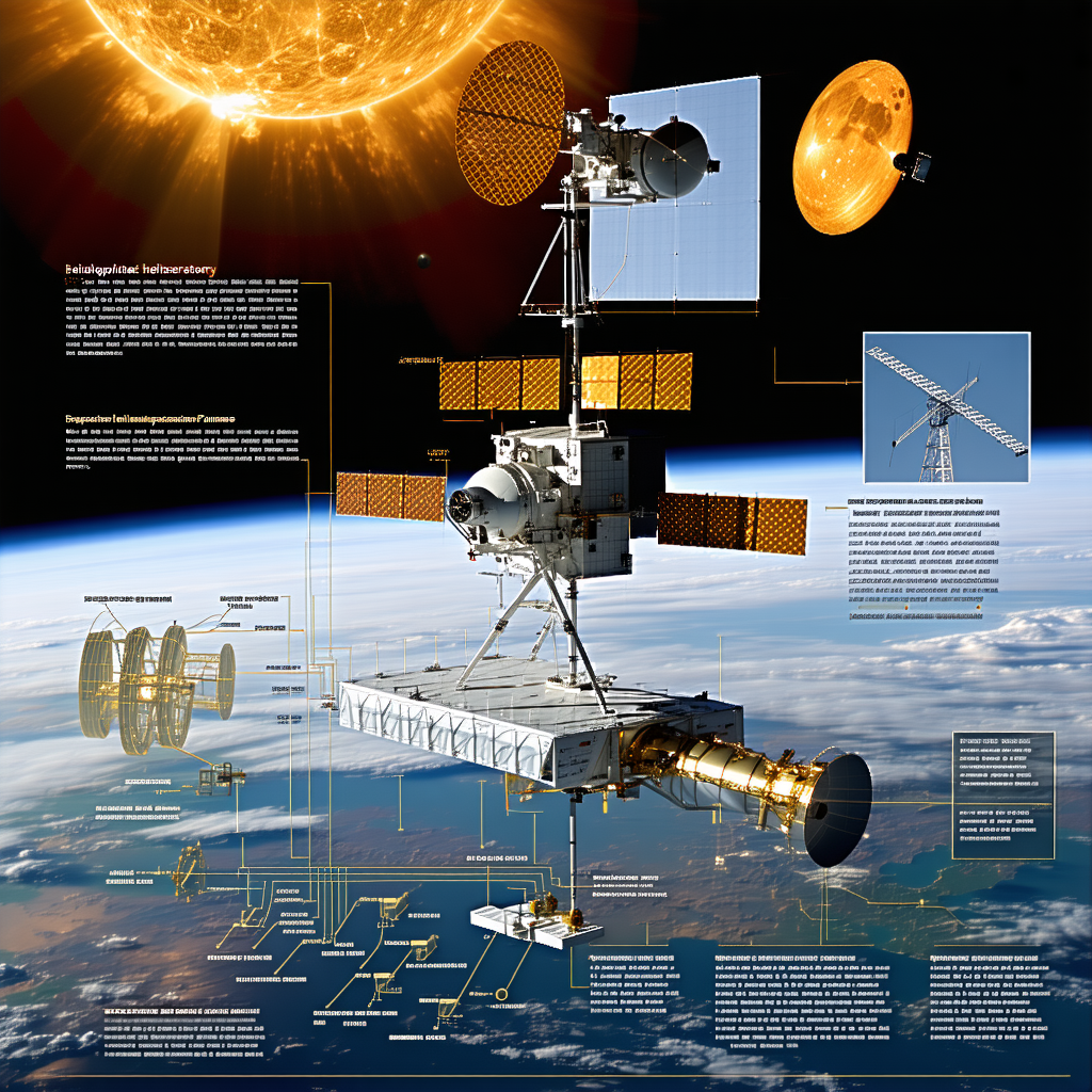 A Spacecraft Is Shown In A Diagram, With A Large Sun In The Background