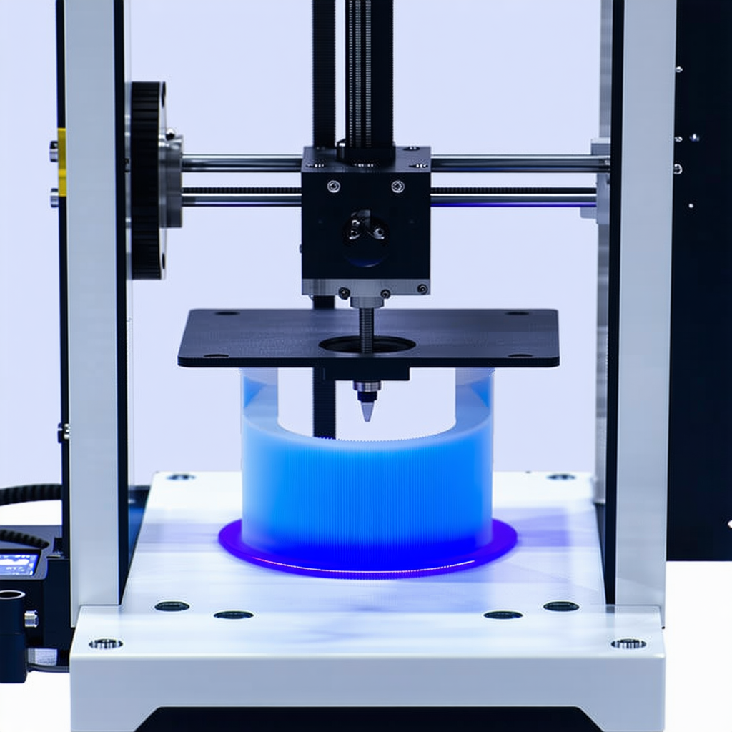 A Machine Is Shown In The Image, With A Blue Object On Top Of It