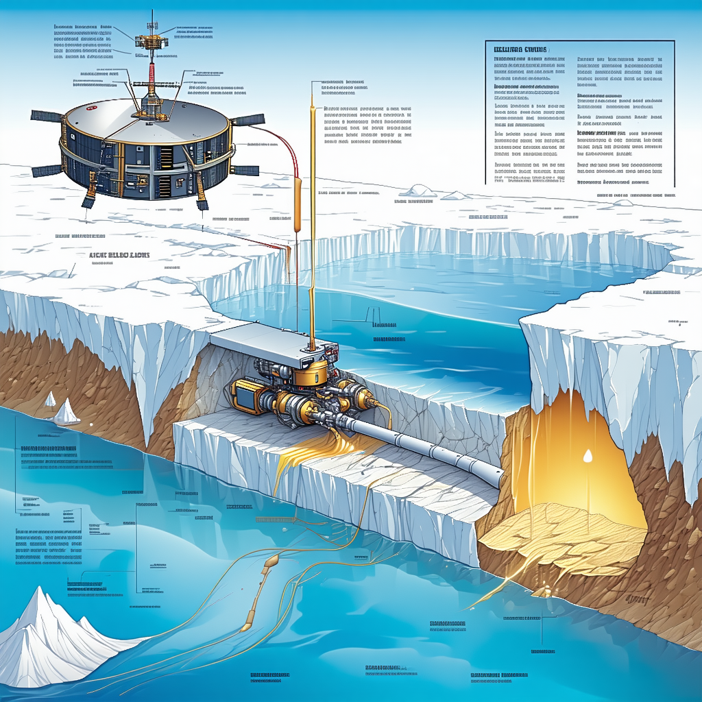 A Large Blue Iceberg Is Shown In A Diagram, With A Tunnel Leading To The Inside Of The Iceberg