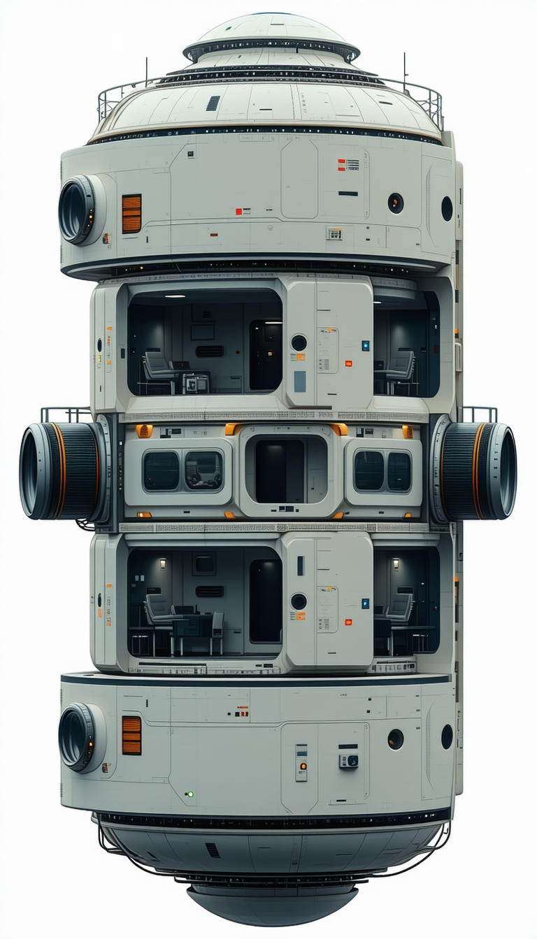 A Large, Futuristic Space Station Is Shown In A Three-dimensional View