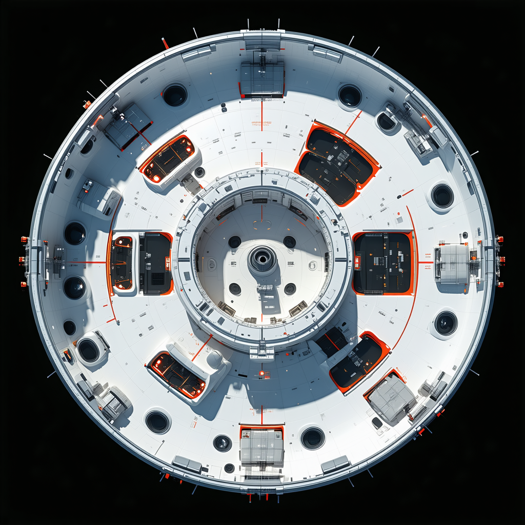 The Image Is A Close-up Of A Large White Circle, Which Appears To Be A Satellite Dish