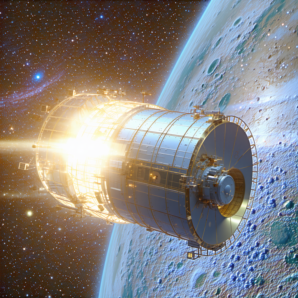 A Spacecraft, Possibly A Space Shuttle, Flying Through The Vast Expanse Of Space