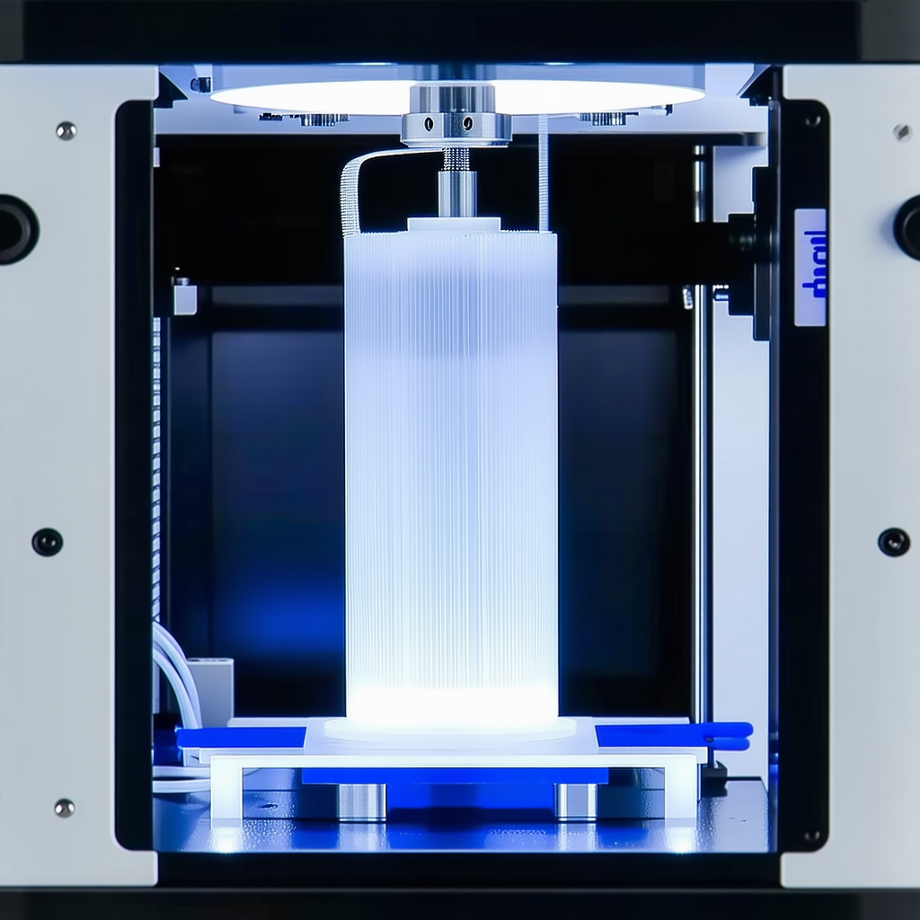 A 3d Printer In The Process Of Creating A White Object