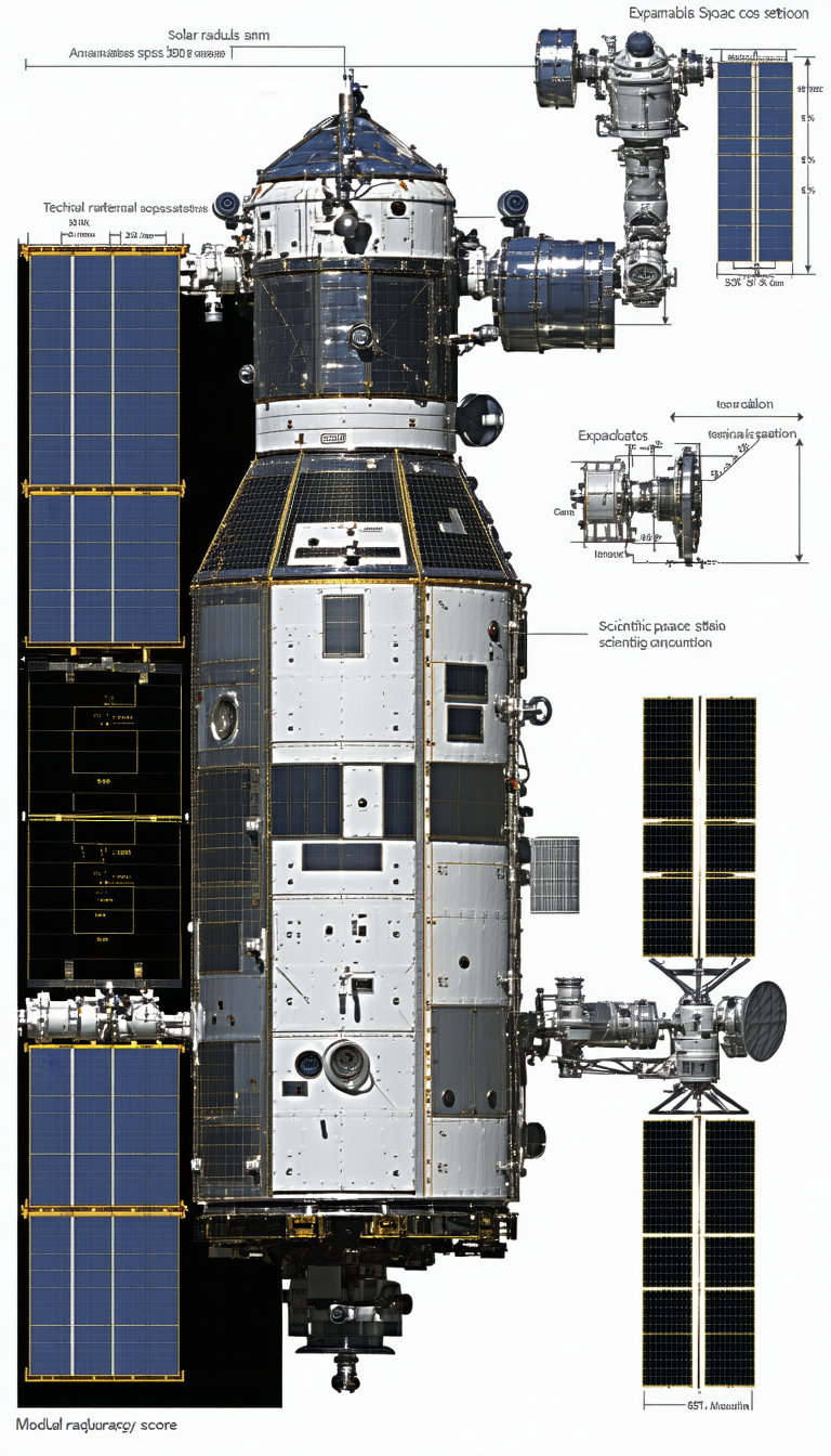 The Image Is A Diagram Of A Spacecraft, Showing Its Various Components And Their Functions