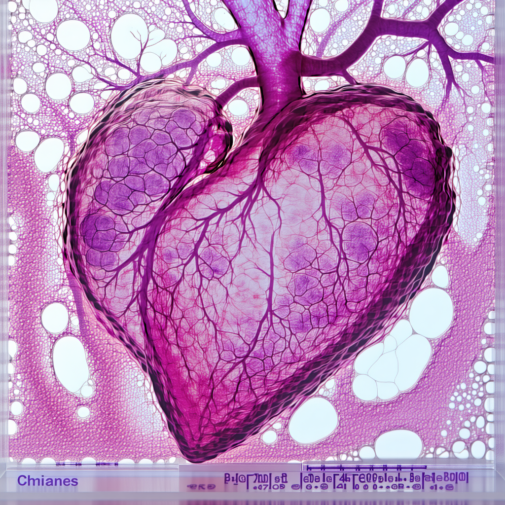 The Image Is A Close-up Of A Heart, Which Is Purple In Color