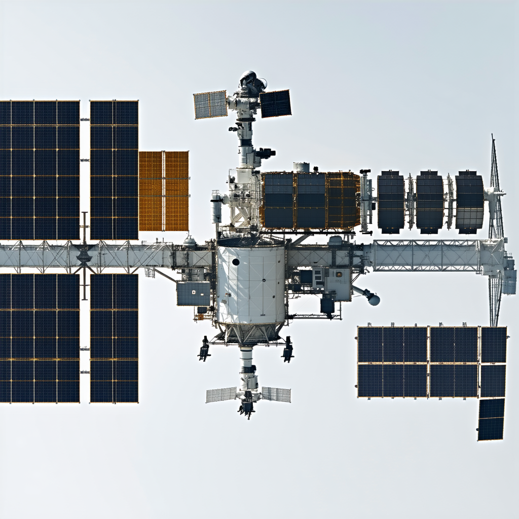 A Space Shuttle With A Large Solar Panel On Its Side