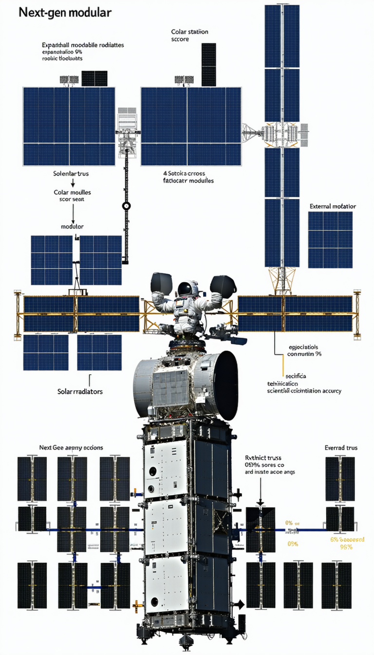 The Image Is A Diagram Of A Spacecraft, Showing Its Various Components And Their Functions