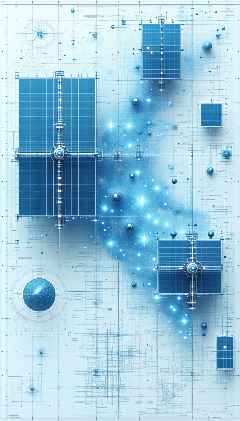 A Blue And White Image Of A Solar System Is Displayed