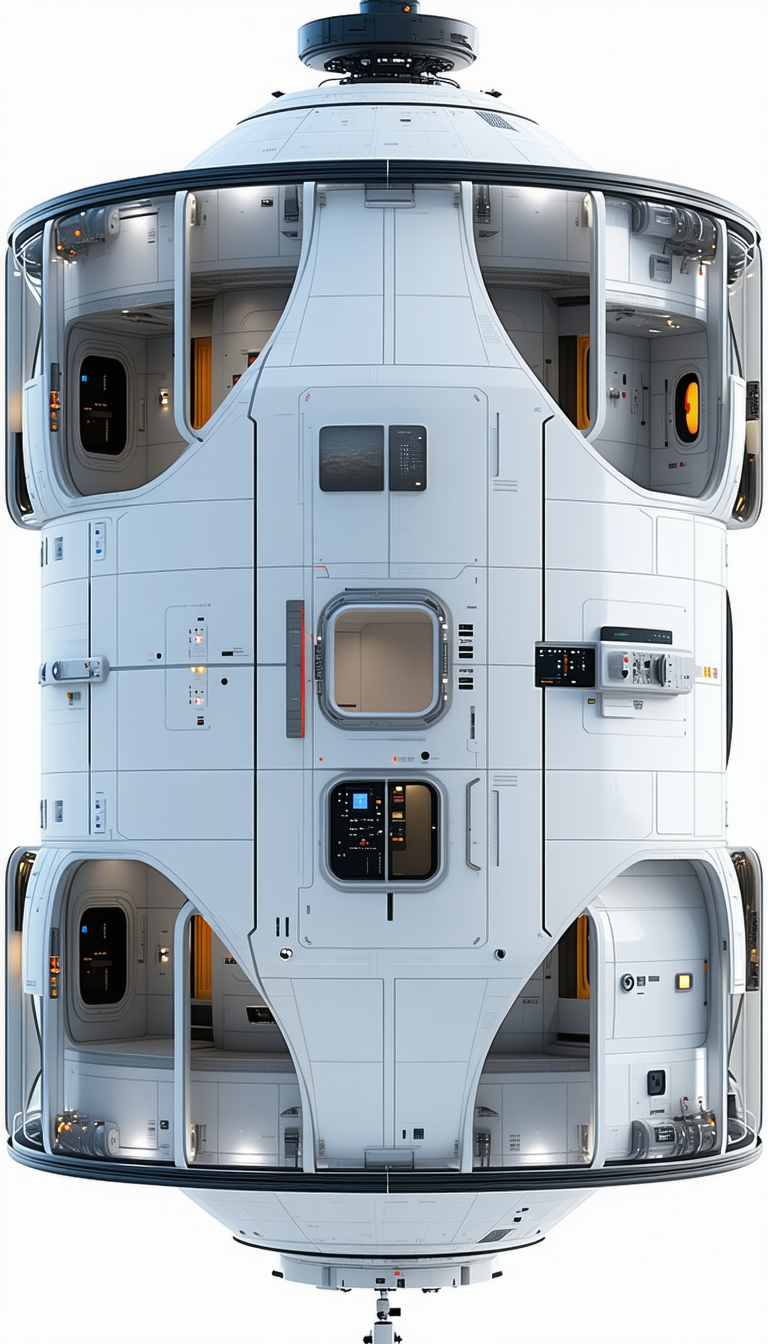 The Image Is A 3d Model Of A Space Shuttle, Showcasing The Interior Of The Spacecraft