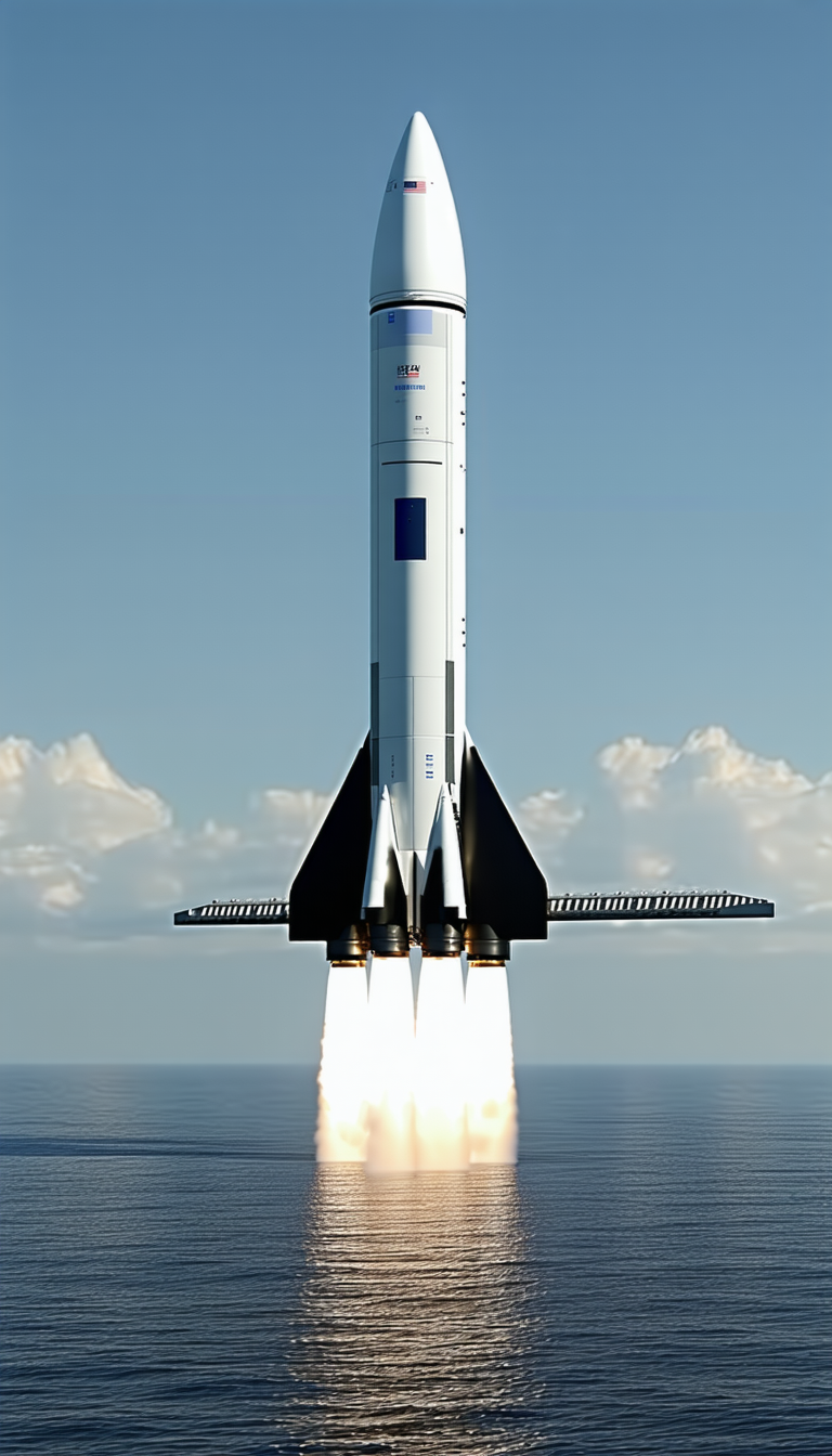 A Rocket Is Seen In The Sky, With Its Tail End Visible