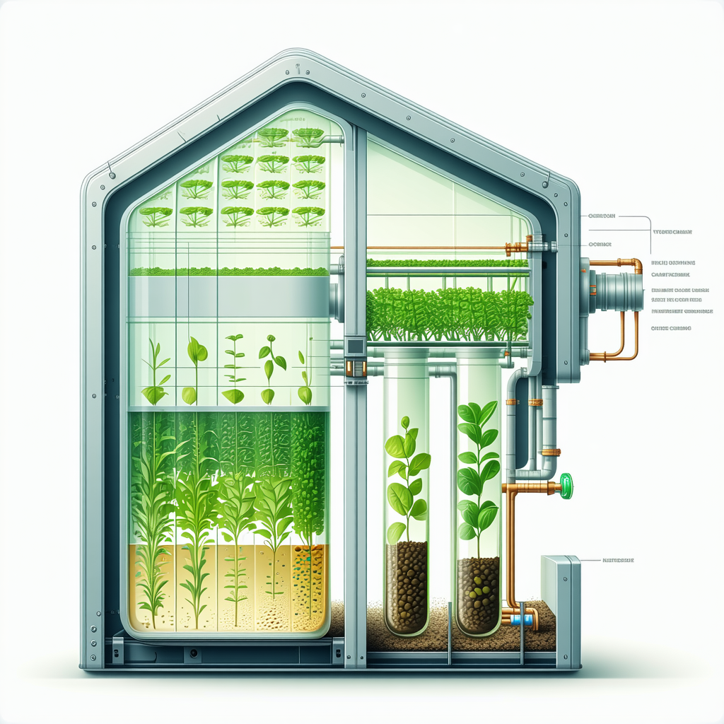 A Large, Futuristic Greenhouse With A Variety Of Plants Growing Inside