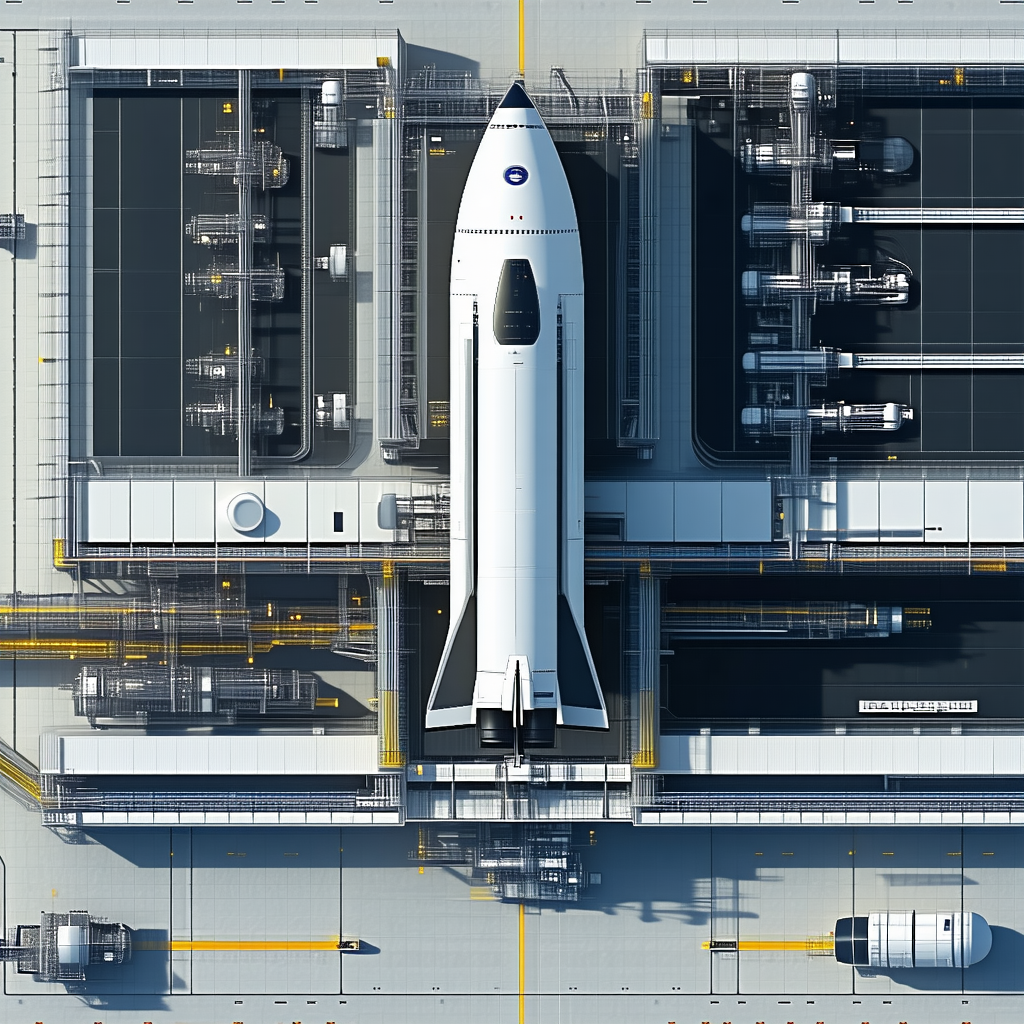 A Large White Space Shuttle Parked Inside A Hangar