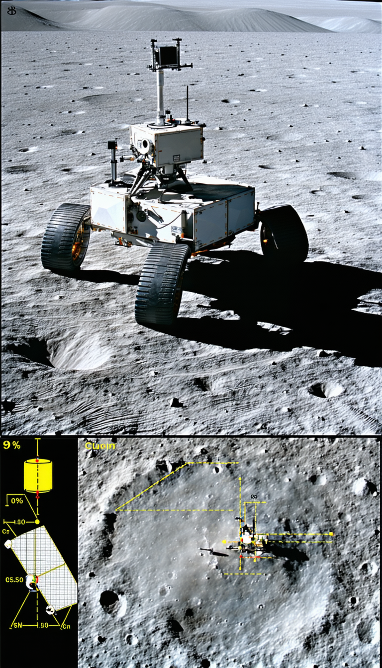 A Robotic Rover On The Surface Of The Moon