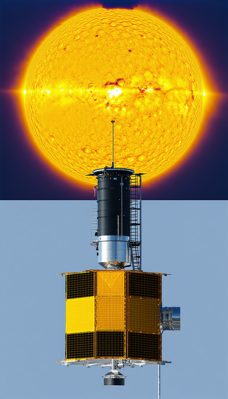 A Large Yellow Structure With A Solar Panel On Top