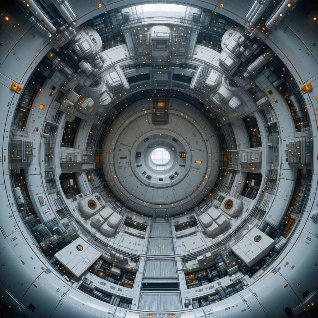 In The Image, There Is A Large, Round, White Structure With A Central Hole