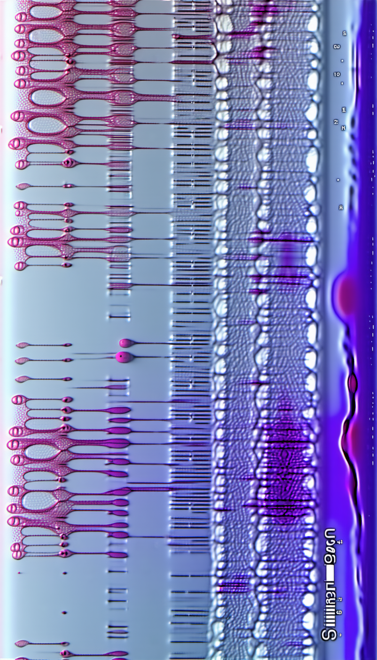 The Image Is A Close-up Of A Purple And Pink Liquid, Possibly A Paint Or A Chemical