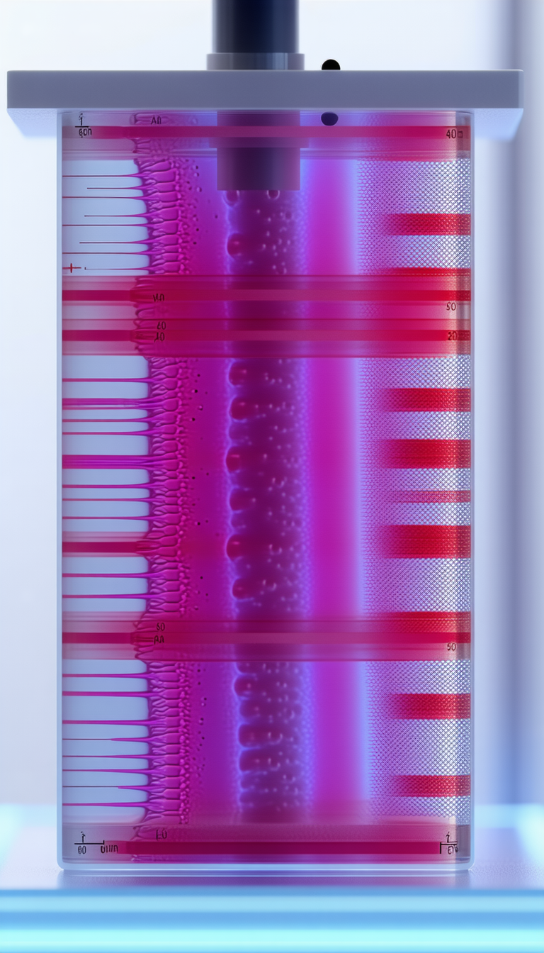 A Purple And Red Striped Image Is Displayed On A Blue Background