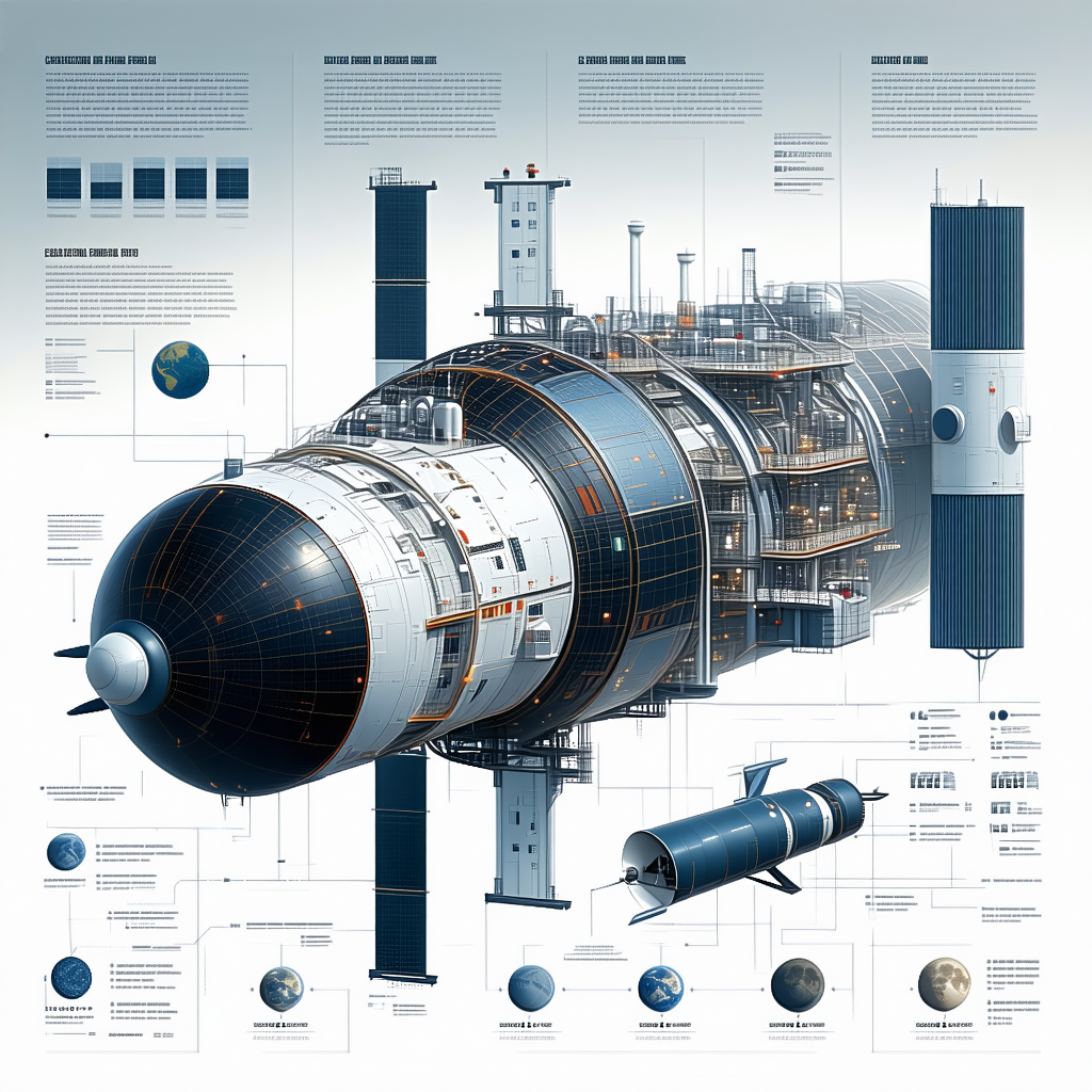 A Large Spacecraft Is Shown In A Diagram, With Various Parts Labeled