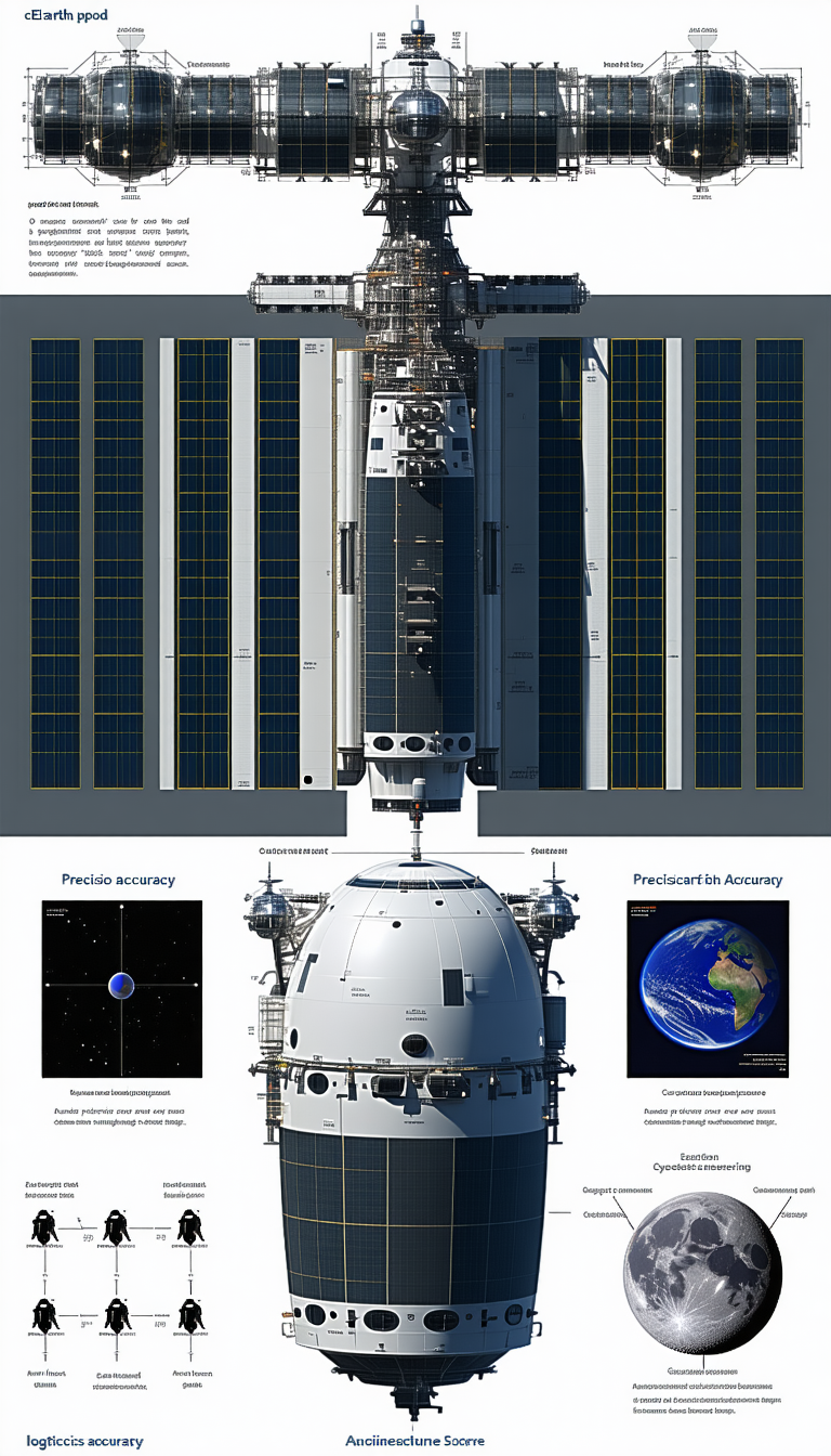 The Image Is A Diagram Of A Space Station, Showing The Various Components And Their Functions