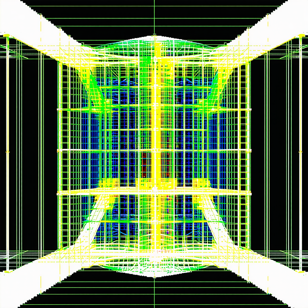 A Green And Yellow Grid Pattern Is Displayed In The Image
