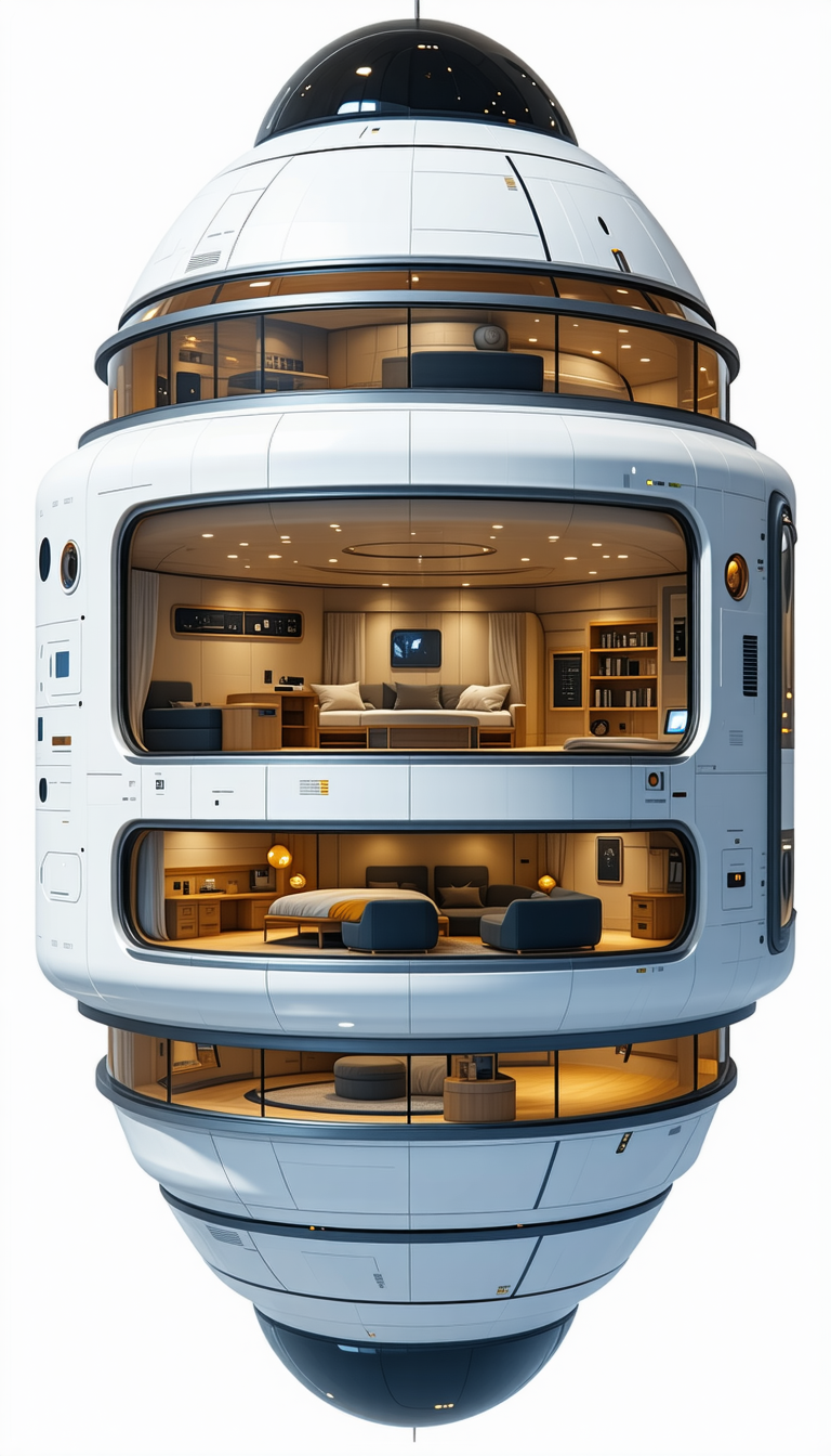 model futuristic living space