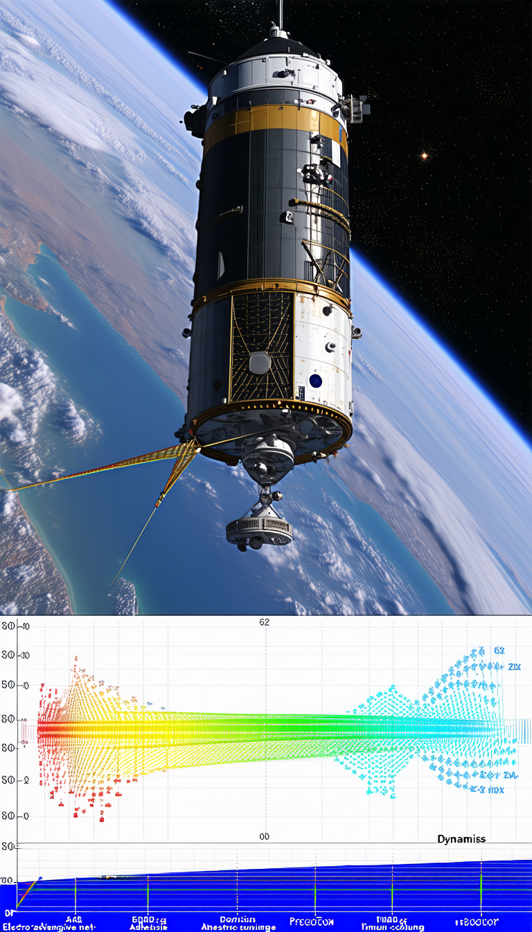 A Space Shuttle Flying Through The Sky, With A Large Satellite Attached To The Back Of It